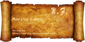 Marity Fanni névjegykártya