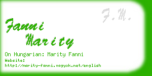 fanni marity business card